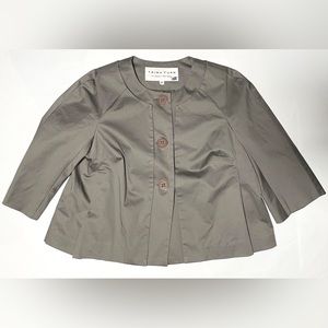 Trina Turk GRAY Lined Jacket with 3/4 Length Sleeves